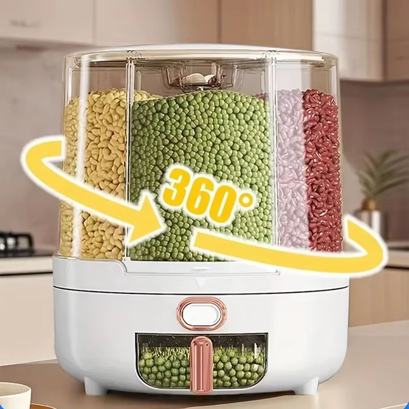 6칸 360 °   회전식 밀폐 식품 보관 용기 - 시 - Kitchen Gadgets Organizer 리뷰 및 가격