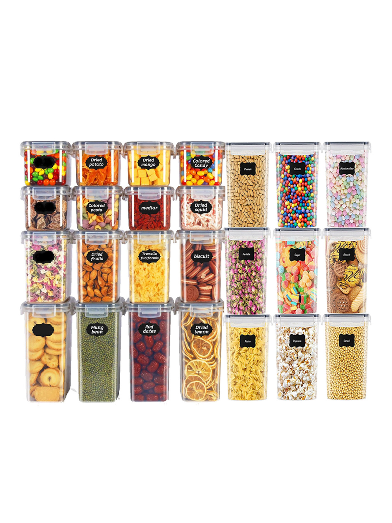 48개, 뚜껑이 있는 밀폐형 식품 보관 용기, 플라스틱 - Kitchen Gadgets Organizer 리뷰 및 가격